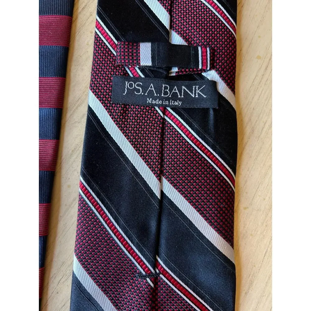 2 VTG striped Ties Jos A Bank ITALY Ivy League Academia Classic business Preppy